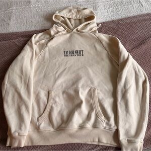 Taylor Swift The Eras Tour Cream Hoodie black and white back